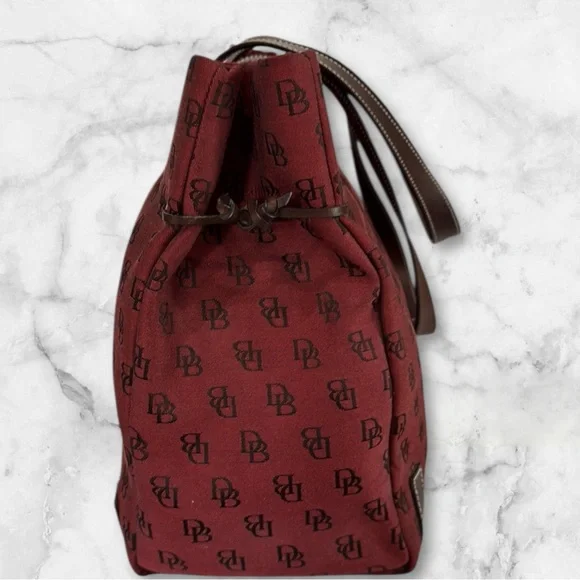 Dooney & Bourke Red Monogram Canvas Tote Bag - Picture 5 of 14